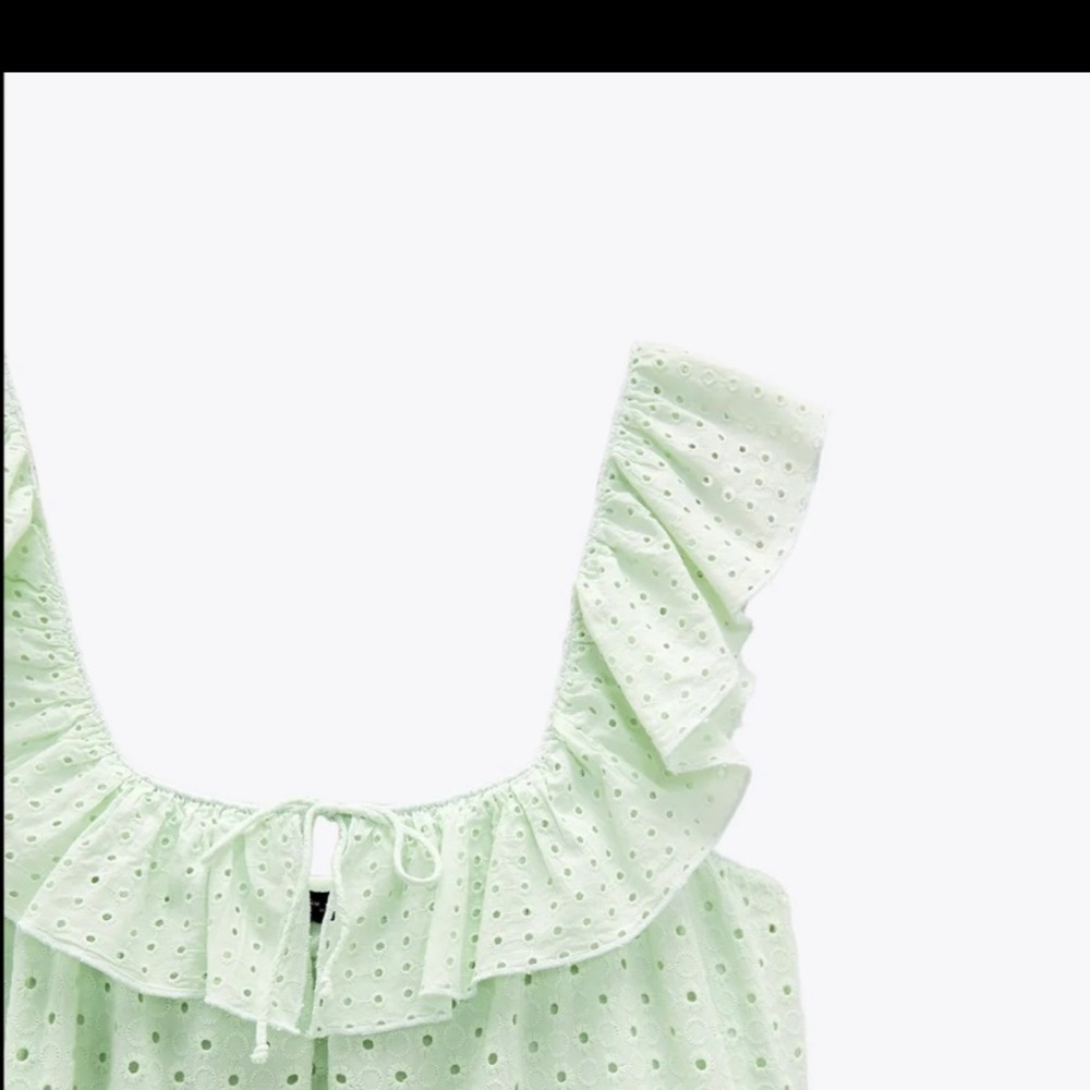 Zara Embroidered Lace Midi Dress NWT L - Picture 3 of 10